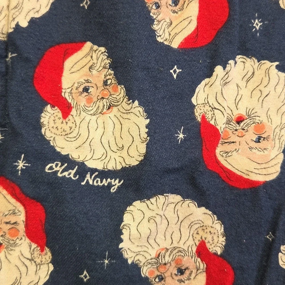 Old Navy Santa Christmas Pajama Lounge Pants Men's‎ Small Blue 100% Cotton